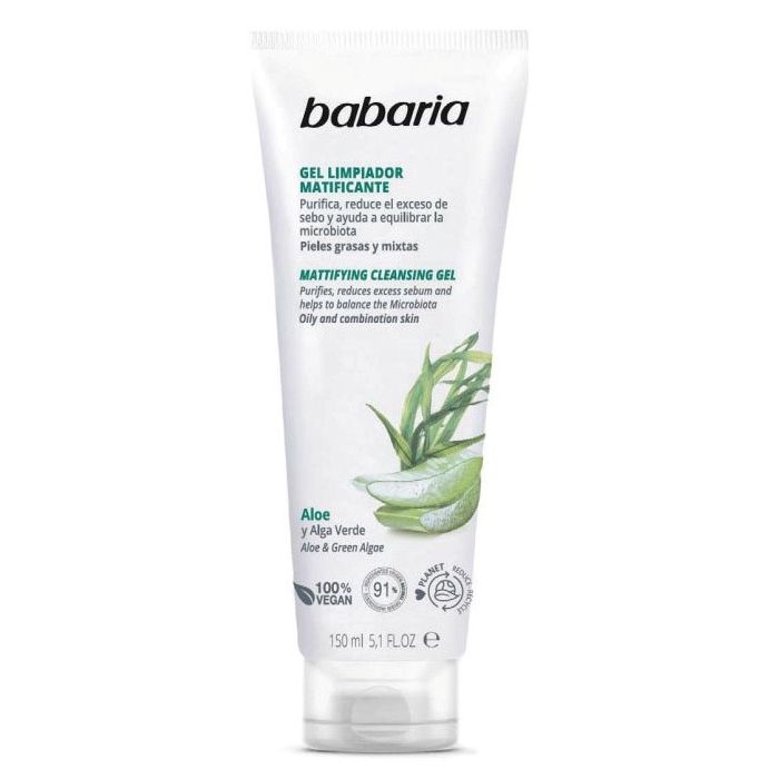 Gel Limpiador Matificante Aloe y Alga Verde - Babaria - 1