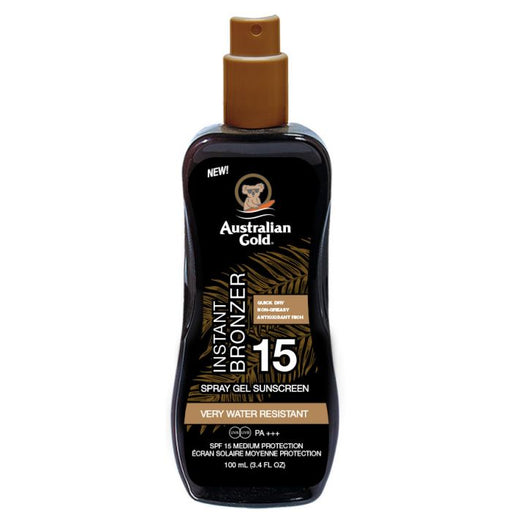 Spray Protector Solar con Autobronceador Instant Bronzer - Australian Gold : SPF 15 100ML - 1