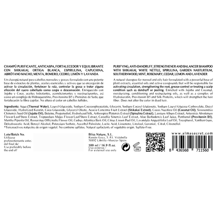 Champú Shikakai (para la Caída, Grasa, Caspa y Dermatitis) - 500 ml - Alma Secret - 2