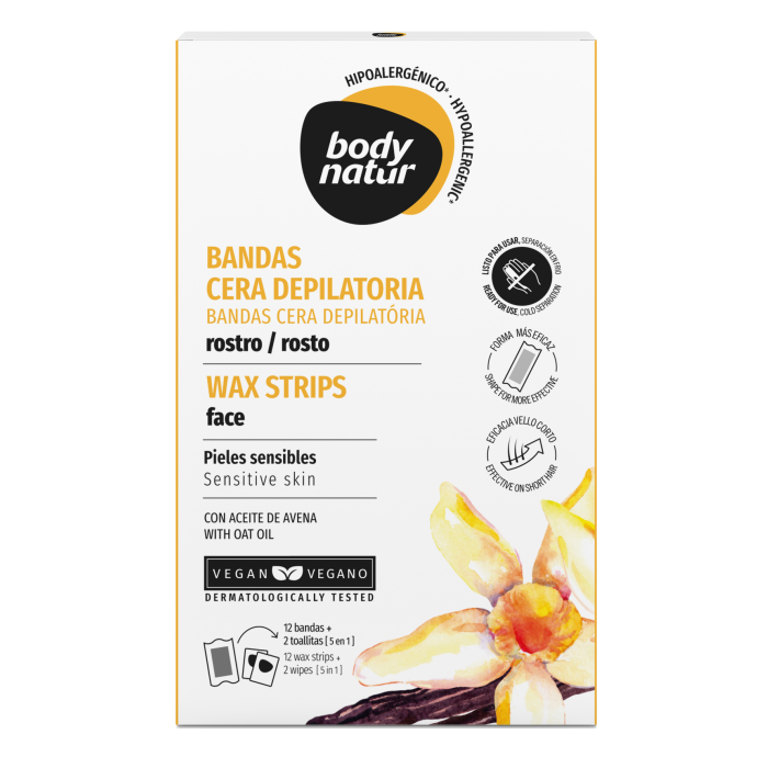 Bandas Depilatorias para el Rostro de Pieles Sensibles - Body Natur - 1