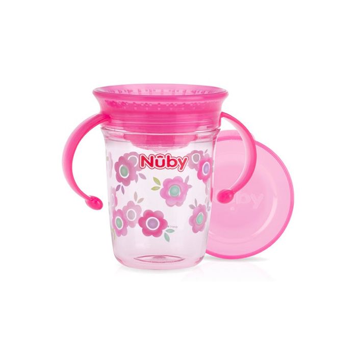 Taza Mágica con Asas 360º 6m+ - Nuby : Rosa - 1