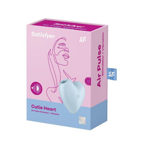 Estimulador de Clítoris con Vibración y Ondas de Presión Cutie Corazón - Satisfyer : Azul - 1