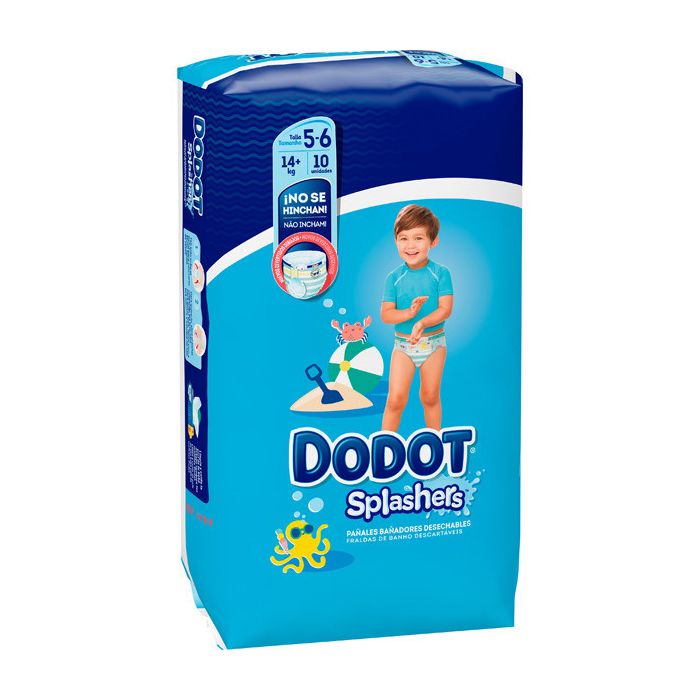 Bañador para Niño Desechable Splashers Talla 5-6 (+14 Kg) - 10 Uds - Dodot - 1