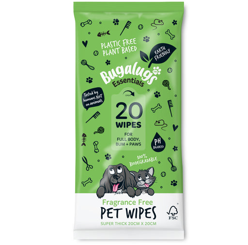 Toallitas Biodegradables para Mascotas Sin Fragancia (110 uds) - Bugalugs - 1