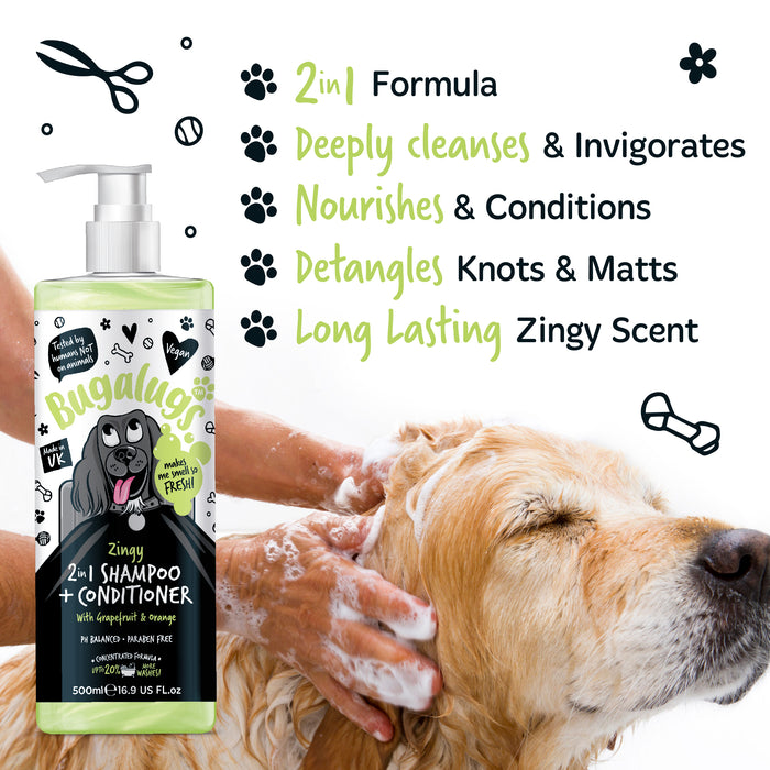 Zingy 2 in 1 Champú & Acondicionador Grapefruit & Orange - 500 ml - Bugalugs - 2