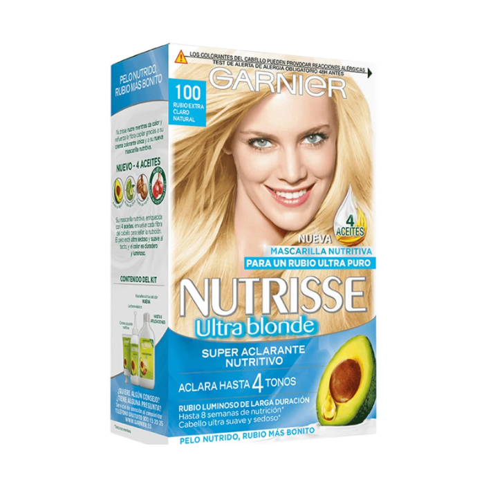 Tinte Permanente Nutrisse - Garnier : Nutrisse Crème - 100 Rubio Extraclaro Natural - 1