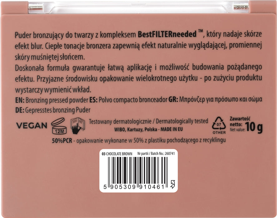 Bronzing pressed powder - 10 g - Nam : 03 Chocolate Brown - 2