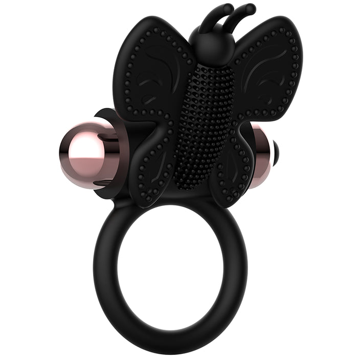 Cock Ring Butterfly Anillo Vibrador Negro / Gold - Coquette - 3