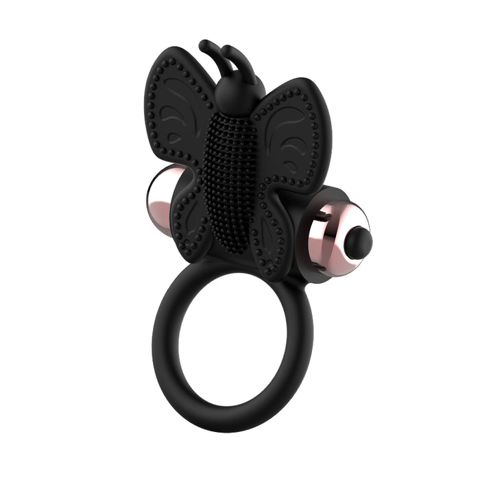 Cock Ring Butterfly Anillo Vibrador Negro / Gold - Coquette - 8