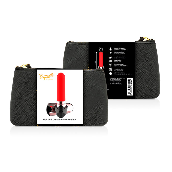 Pintalabios Vibrador Recargable Luxe Negro / Gold - Coquette - 2