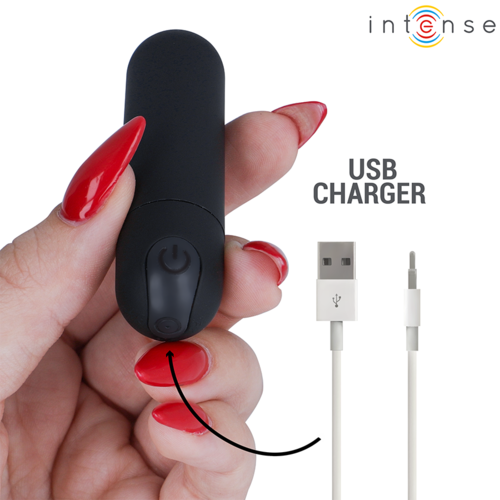Mini Bala Vibradora Karen 10 Modos Recargable – Negro - Intense - 6