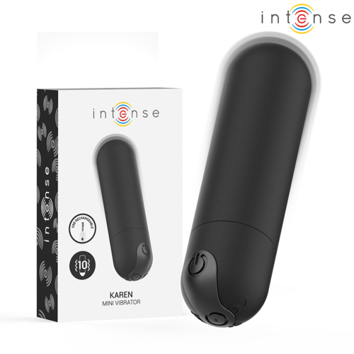 Mini Bala Vibradora Karen 10 Modos Recargable – Negro - Intense - 1