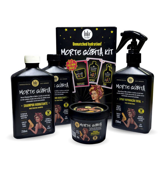 Morte Súbita - Kit Shampoo 250ml + Condicionador 250ml + Spray 250ml + Máscara 100gr - Lola Cosmetics - 1