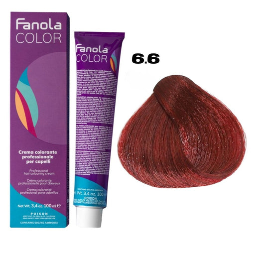 Tinte Fanola 100ML 6.6 Rubio Oscuro Rojo - Fanola - 1