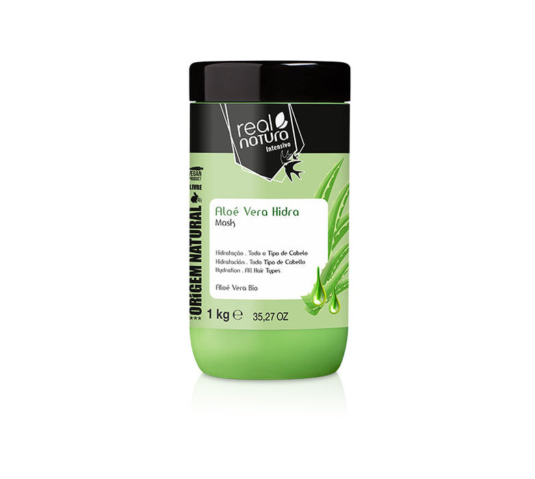 Mascarilla Capilar sin Sal con Aloe Vera - Máscara Sem Sal Aloe Vera Hidra 1 kg - Real Natura - 1