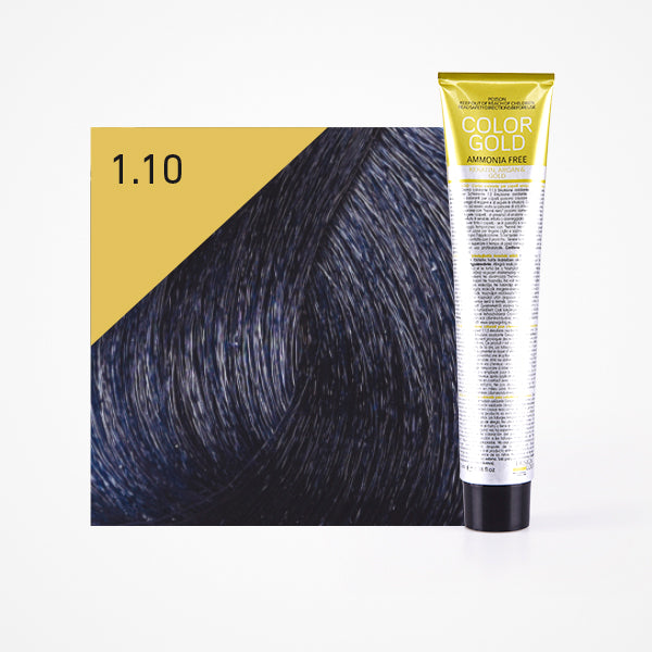 Tinte Color Gold sin amoniaco 100ml - Design Look : 1.10 Negro Azul - 1