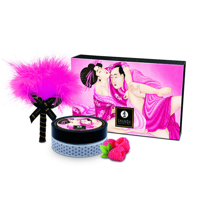  Kit Polvos de Masaje Comestible Sabor Frambuesa - Shunga - 1