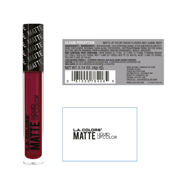 Labial Líquido - Matte Liquid Lip Color - L.A. Colors : Perception - 2