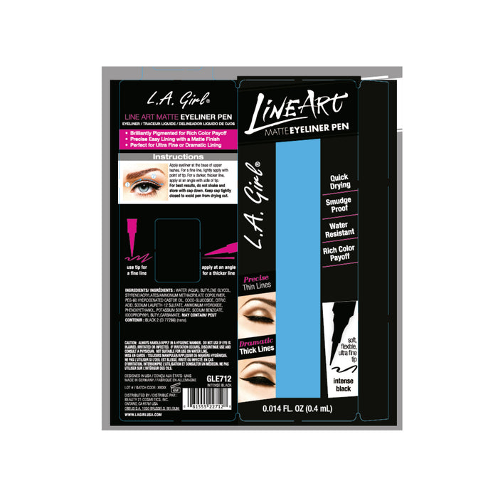 Delineador Art Liner Matte - L.A. Girl : Intense Black - 2