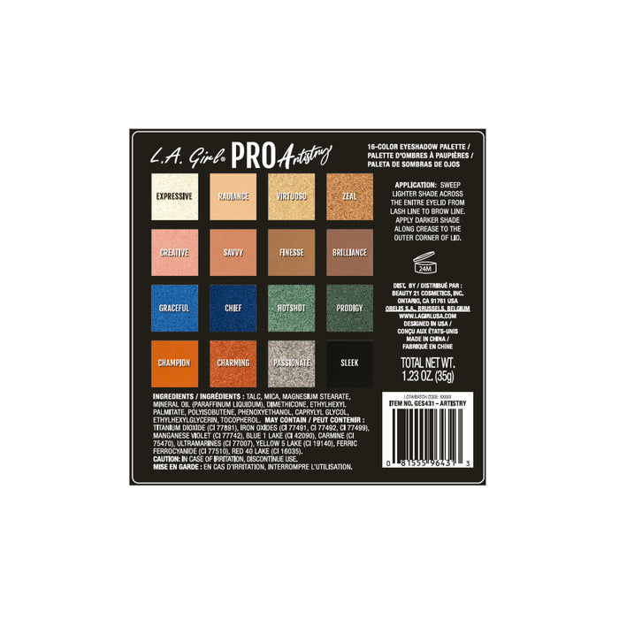 Paleta de Sombras - Pro Shadow Palette - L.A. Girl : Artistry - 2