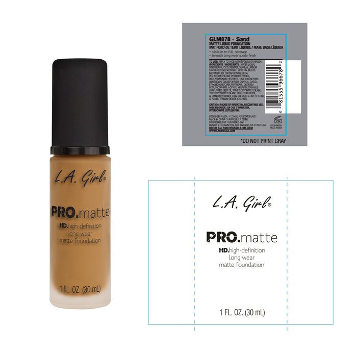 Base de Maquillaje Pro Matte - L.A. Girl : Sand - 2
