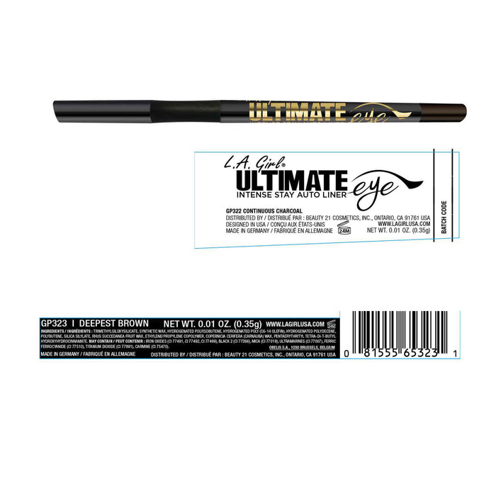 Lápiz de Ojos Automático - Ultimate Intense - L.A. Girl : Deepest Brown - 2