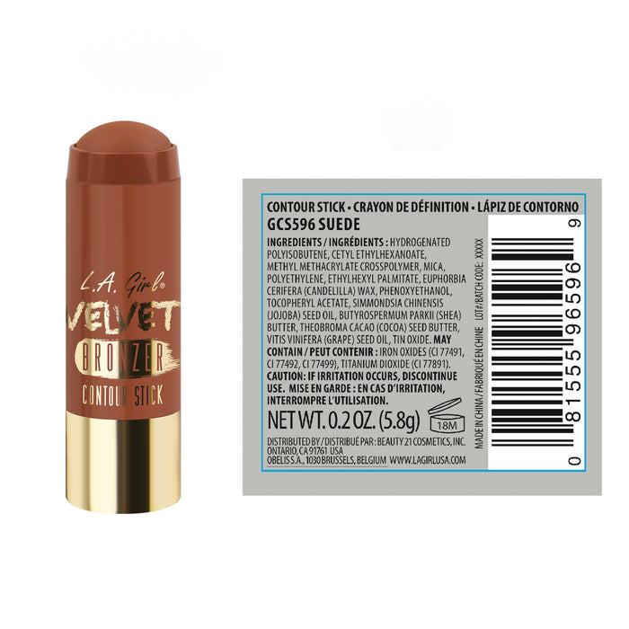 Barra de Contorno de Rostro - Velvet Contour Stick - L.A. Girl : Suede - 2