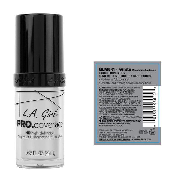 Base de Maquillaje Líquida - Pro Coverage Illuminating - L.A. Girl : White - 2