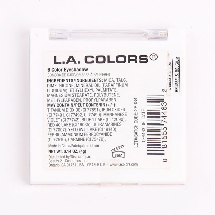 Paleta de Sombras de Ojos 6 Color - L.A. Colors : Delicate - 2