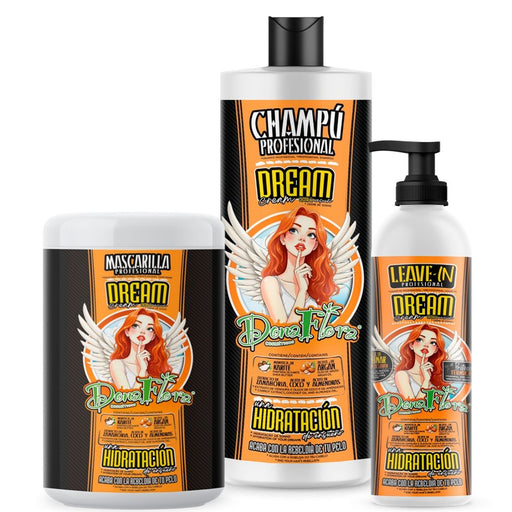 Pack Cream Dream: Champú 1000ml + Mascarilla 100ml + Leave‑In 500ml - Dona Flora - 1