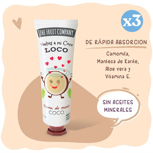 Pack 3x: Crema de manos Coco - 50ml  - The Fruit Company - 2