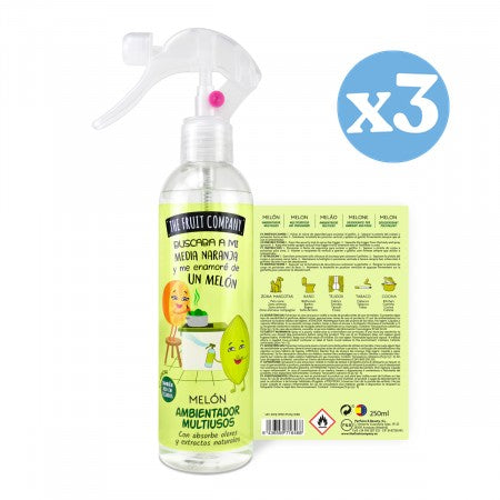 Pack 3x - Spray Ambientador Multiusos de Melón - The Fruit Company - 1