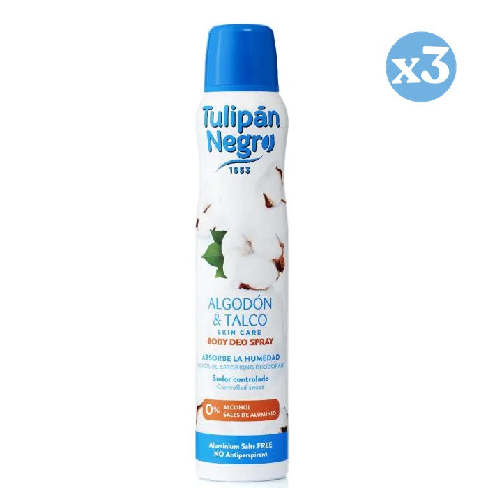 Pack 3x - Desodorante Spray - Algodón y Talco - Tulipan Negro - 1