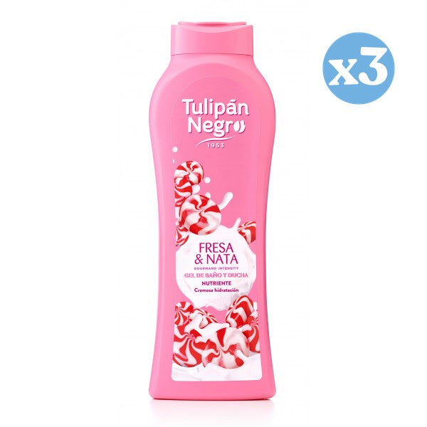 Pack 3x - Kiss fresa y nata gel de baño y ducha - Tulipan Negro - 1