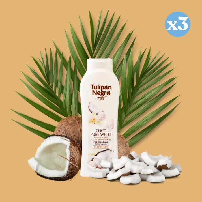 Pack 3x - Gel coco pure white - Tulipan Negro - 3