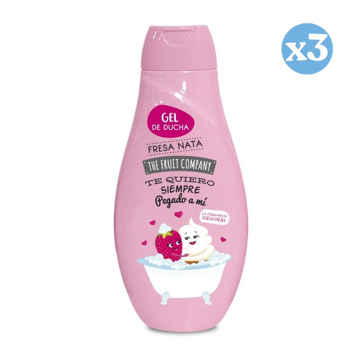 Pack 3x - Gel de Ducha Fresa y Nata - The Fruit Company - 1