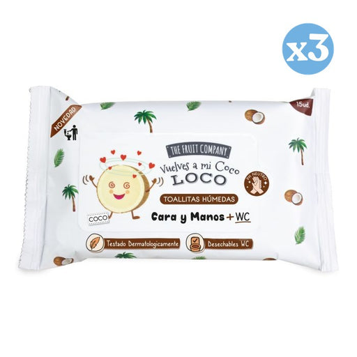 Pack 3x: Toallitas Húmedas para Cara y Manos Desechables - The Fruit Company - 1