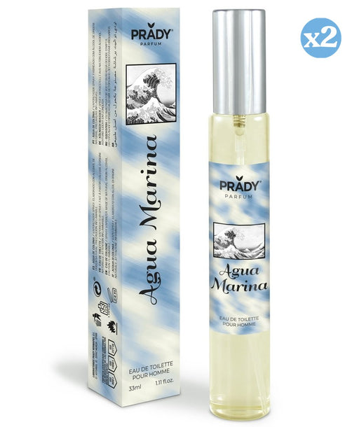 Pack 2x: Eau de Toilette Agua Marina 33ml para Hombres - Prady - 1