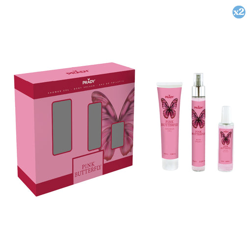 Pack 2x: Set Pink Butterfly – Eau de Toilette, Body Splash y Body Lotion – 225 ml – Prady - Prady - 1