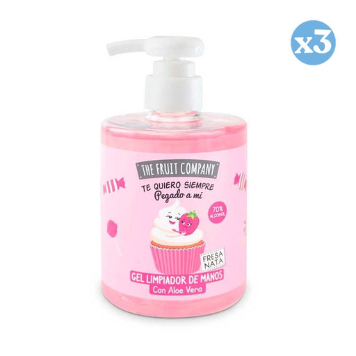 Pack 3x: Gel Hidroalcohólico Limpiador de Manos - Fresa y Nata - The Fruit Company - 1