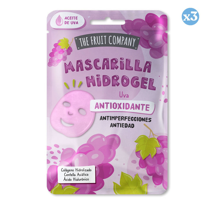 Pack 3x: Mascarilla Facial Hidrogel Uva Antioxidante 31gr - The Fruit Company - 1