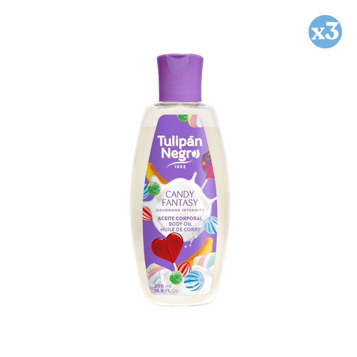 Pack 3x - Aceite Corporal Tulipán Negro Candy Fantasy 200 ml - Tulipan Negro - 1