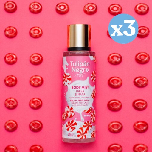 Pack 3x: Body Mist Fresa & Nata 250ml - Tulipan Negro - 1