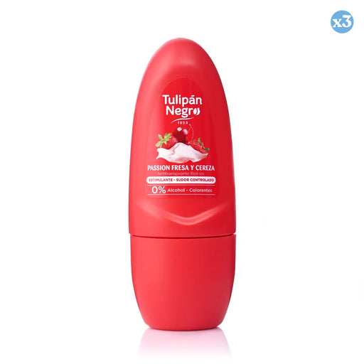 Pack 3x - Desodorante Roll-on Fresa &amp; Cereza 50ml Tulipán Negro - Tulipan Negro - 1