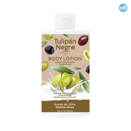 Pack 6x - BODY LOTION T.NEGRO ACEITE DE OLIVA 400 ML - Tulipan Negro - 1