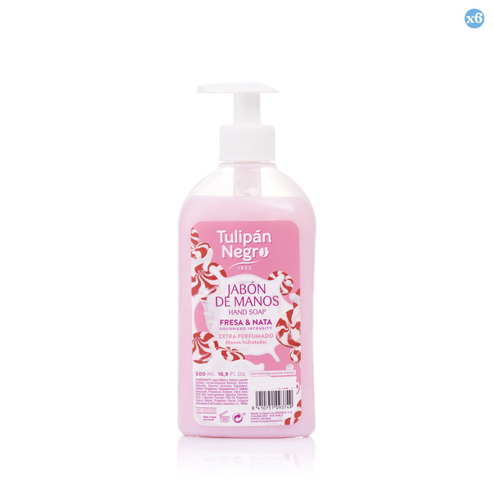 Pack 6x - Jabón de manos Fresa y Nata 500 ml Tulipán Negro - Tulipan Negro - 1
