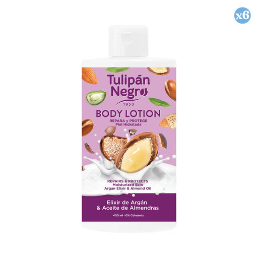 Pack 6x: Loción Corporal con Elixir de Argán y Aceite de Almendras 400ml - Tulipan Negro - 1