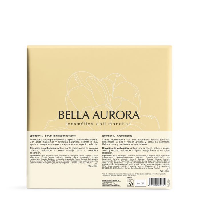 Pack Splendor Sérum Iluminador Nocturno + Crema de Noche - Bella Aurora - 4