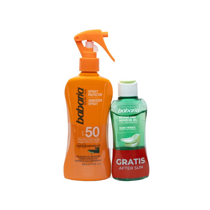 Pack Spray Protector SPF50 + Bálsamo After Sun Efecto Hielo 200 ml - Babaria - 1
