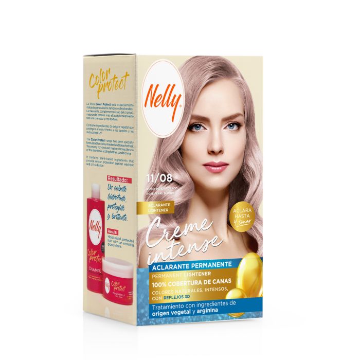 Creme Intense Aclarante Permanente 11/08 Rubio Perla Rosado - Nelly - 1